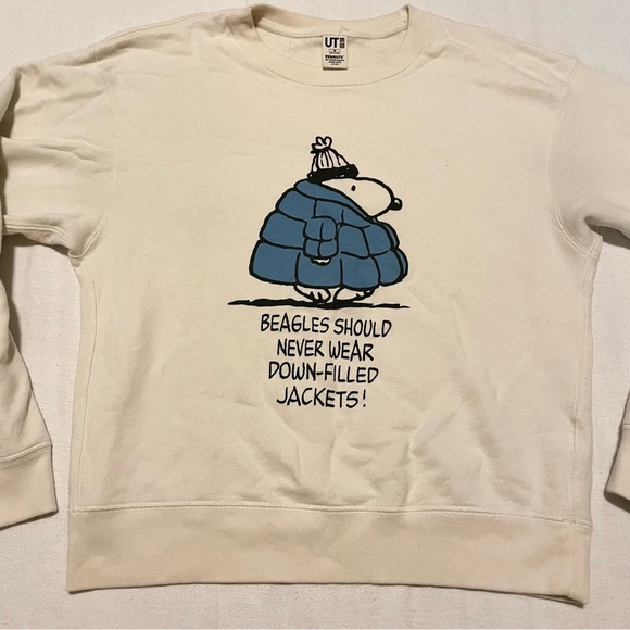 Peanuts Snoopy Uniqlo Printed Sweatshirt Size Medium Sweater - Picture 2 of 16